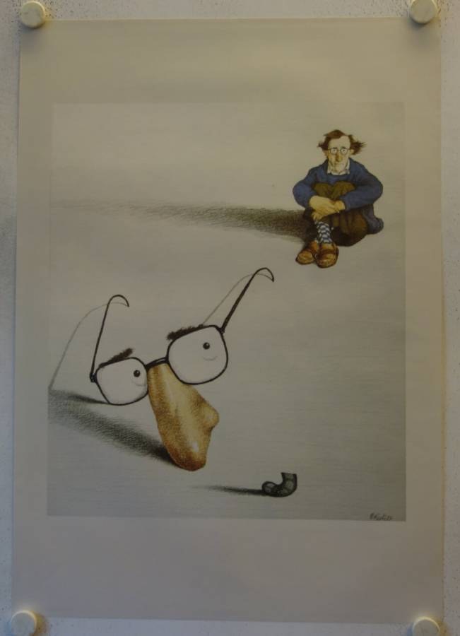 Woody Allen originales deutsches Buchhandlungs-Plakat